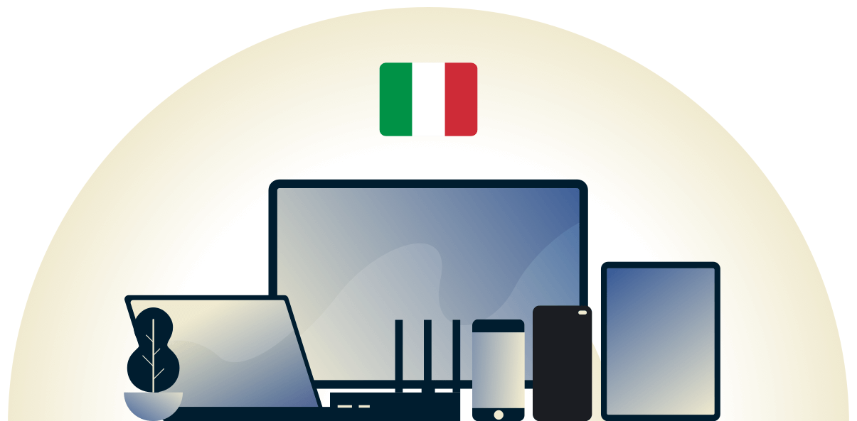 Italy VPN skyddar en m&auml;ngd olika enheter.